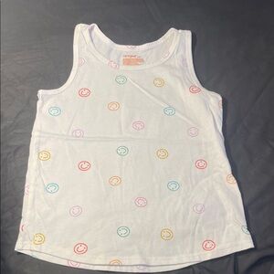 Cat & Jack White Tank Top with Colorful Smiley Faces